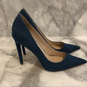 ASOS Blue Denim pointed toe heels
